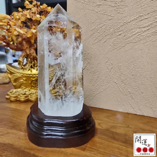 【開運方程式】天然巴西頂級白水晶柱W51(白水晶柱的能量較尖銳集中快速)