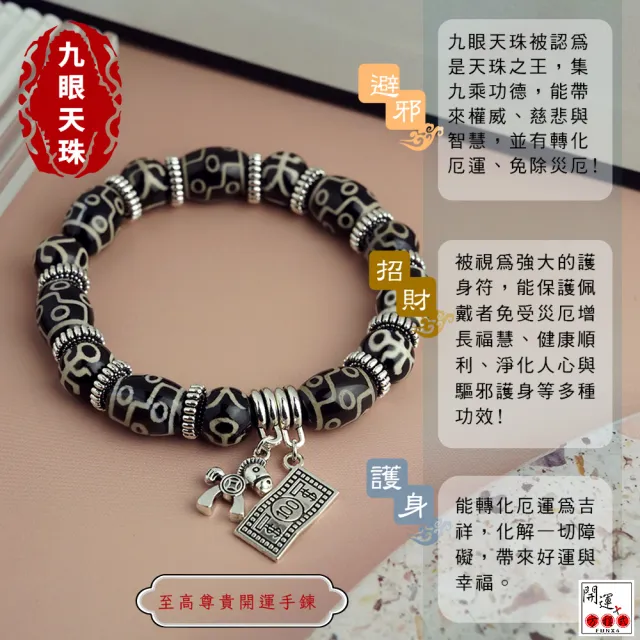 【開運方程式】至尊九眼天珠佛珠(水晶手鍊設計款馬上發財)