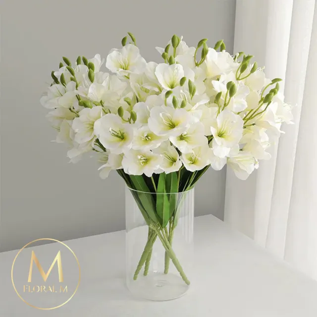 【Floral M】步步高升春節劍蘭高雅白仿真花花材1入組(人造花/仿真花/假花/花藝DIY/裝飾花材)