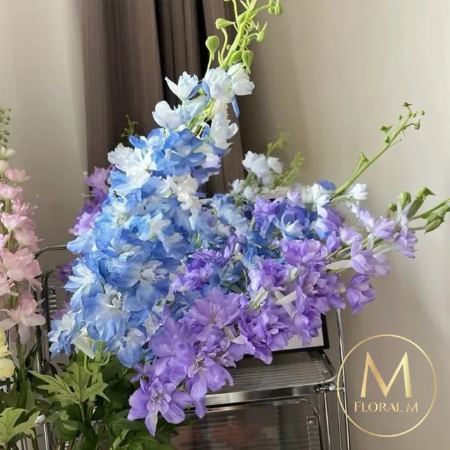 【Floral M】法式最美祝福大飛燕莫內紫仿真花花材1入組(人造花/仿真花/假花/花藝DIY/裝飾花材)