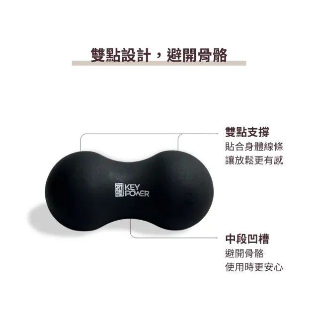 【KEY POWER 氣魄】台灣製 天然橡膠花生球｜雅黑色 附厚質網袋(筋膜球.按摩球)