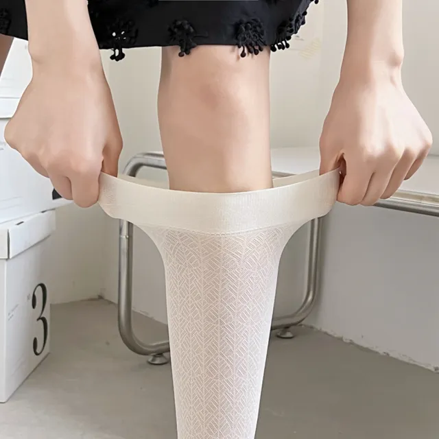 【橘魔法】花紋透膚小腿襪絲襪 大童 女童 兒童 童襪 小腿絲襪 中筒襪 長筒襪 過膝襪 及膝襪 襪子