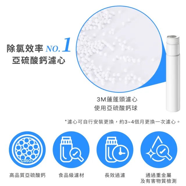【3M】3M ShowerCare SF500除氯蓮蓬頭-1機5心組(加大花灑/兩段出水模式/省水)