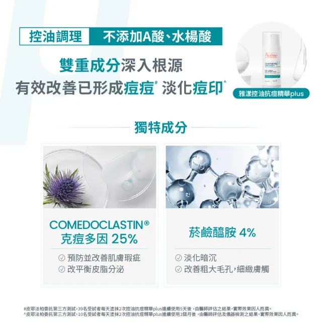 【Avene 雅漾】官方直營 控油抗痘精華plus 30ml