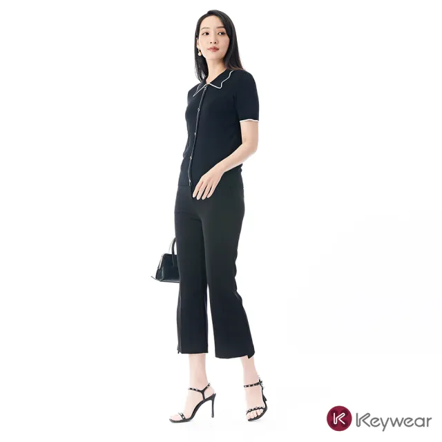 【KeyWear 奇威名品】時尚直筒九分褲