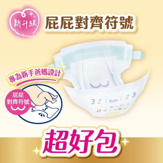 【滿意寶寶】極上新生賀禮 黏貼NB+S+濕紙巾+母乳墊(新生兒禮物/送禮首選/日本製/尿布推薦/彌月禮盒/有機棉)