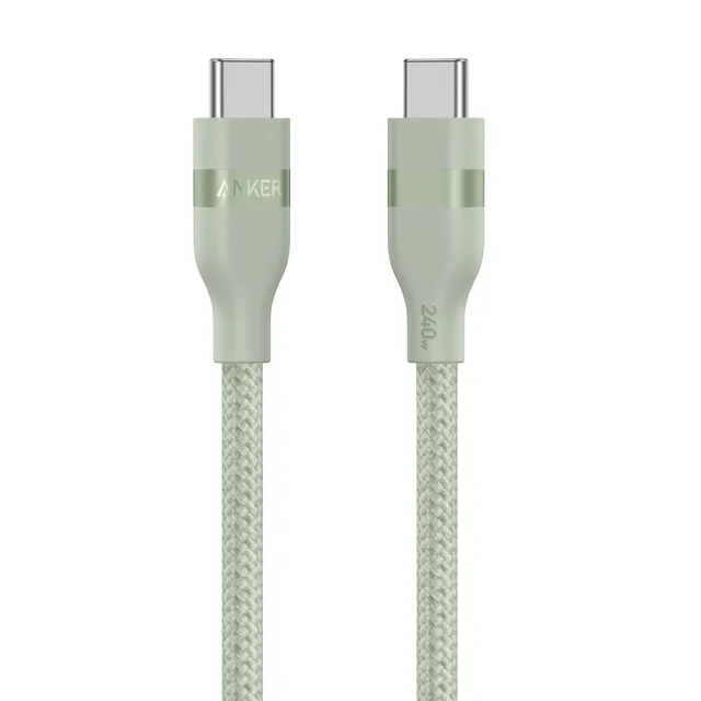 【ANKER】官方授權直營 A82E2 超軟充電線 Type-C 240W 1.8m(黑白綠/Type-C線/安卓/iPhone17/筆電/Switch)