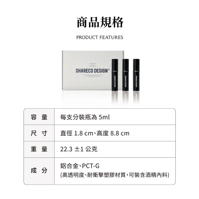【SHARECO】旅行香水分裝瓶(3入組)