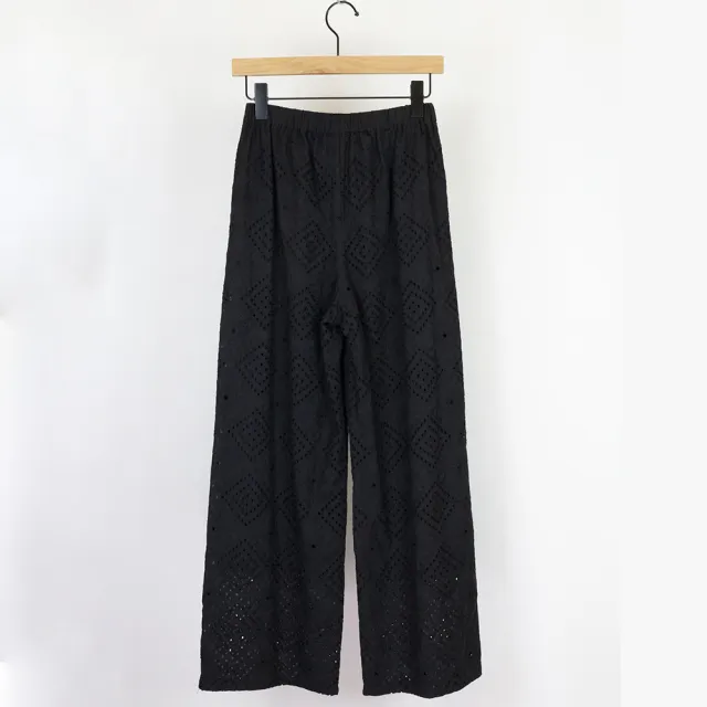 【YIN HWA 盈樺】C`EST MOIJEU 知性優雅刺繡蕾絲寬褲