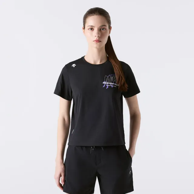 【DESCENTE】短袖上衣 女 快排 WOMEN SHORT SLEEVE T-SHIRTS 黑 SR222ETS54-BLK0