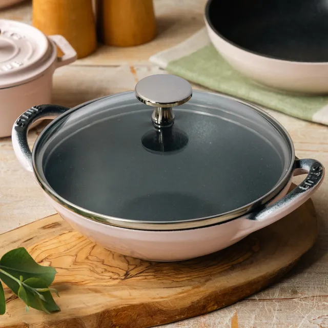 【STAUB】迷你煲琺瑯鑄鐵鍋16cm-粉紅奶酪(德國雙人牌集團官方直營)