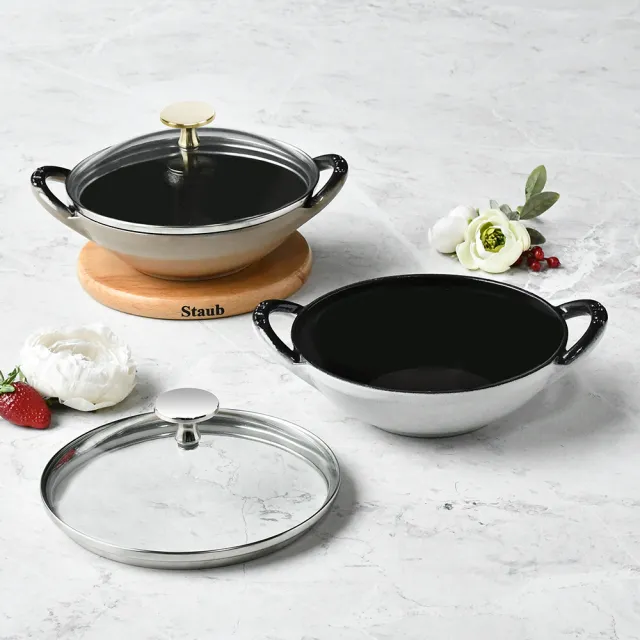 【STAUB】迷你煲琺瑯鑄鐵鍋16cm＋造型鍋蓋頭(德國雙人牌集團官方直營)