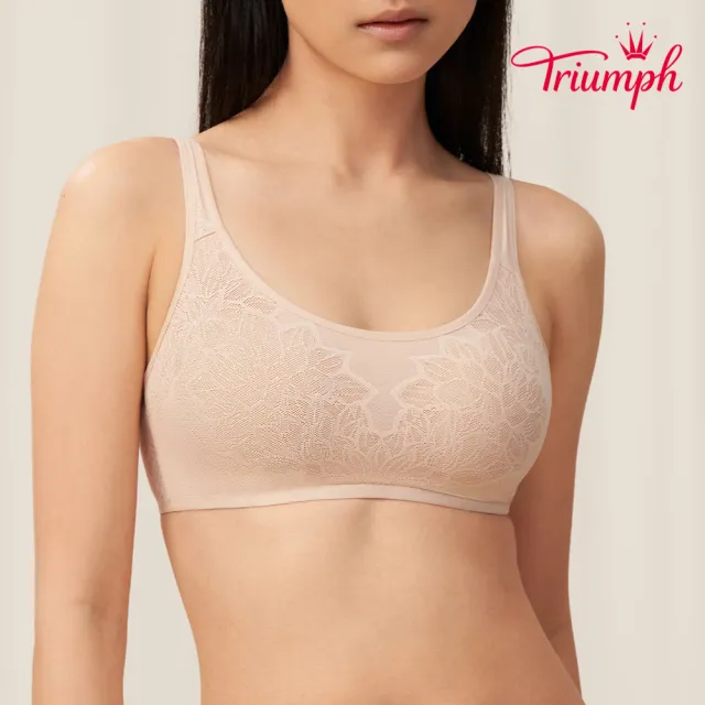 【Triumph 黛安芬】4D彈力系列 圓領蕾絲無鋼圈內衣(溫柔膚)