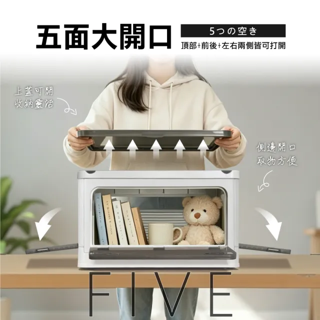 【ONE HOUSE】30L 藤原五開門巨無霸折疊收納箱 4入(可疊加/掀蓋整理箱/收納櫃)