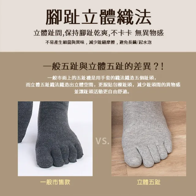 【蒂巴蕾】6雙組-消臭乾爽立體五趾襪-M號/L號 男 女(除臭襪 消臭五指襪 除臭五指襪 男襪 女襪)