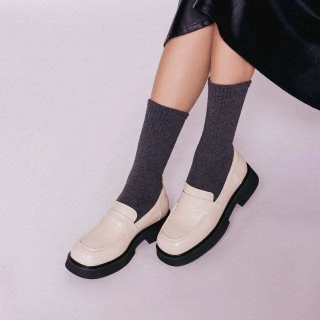 【FAIR LADY】出清品_小時光 簡約時尚厚底樂福鞋(奶油/5A2990 女鞋)