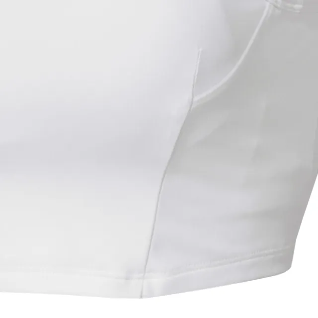 【DESCENTE】迪桑特 女士 微短版親膚包覆無袖運動背心 Bra Top (白色/橘色)