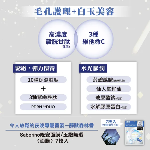 【BCL】Saborino晚安面膜32枚入 煥顏白玉/玉緻無瑕