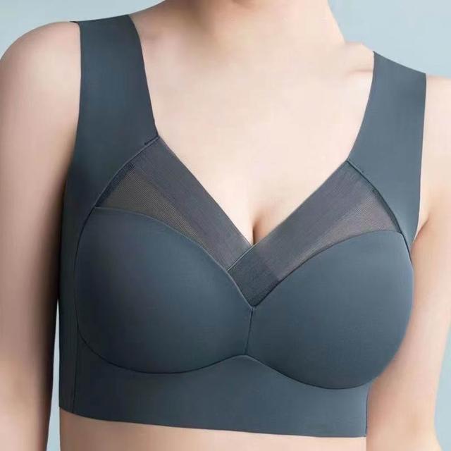 【D.studio】韓版冰絲薄款乳膠無痕內衣 無鋼圈內衣 運動內衣 睡眠內衣 女裝  睡衣 涼感內衣 大尺碼 V467