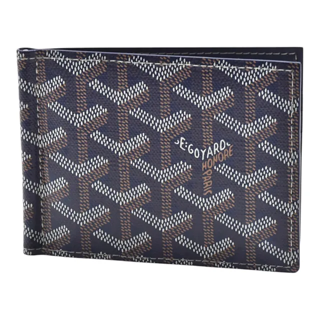 【GOYARD 高雅德】經典Saint-Thomas系列手工帆布鈔票夾錢包(海軍藍)