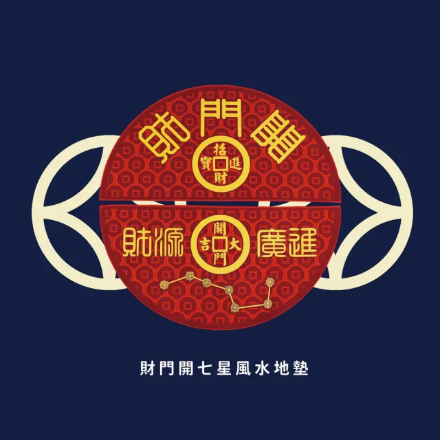 【CaiJinDian 綵金殿】財門開七星風水地墊 (風水 玄關墊 開運 過爐加持)