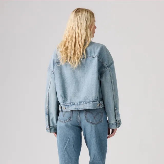 【LEVIS】寬鬆短版牛仔外套 女生上衣 人氣新品 0089L-0004