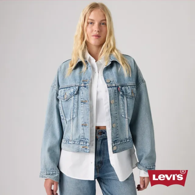 【LEVIS】寬鬆短版牛仔外套 女生上衣 人氣新品 0089L-0004