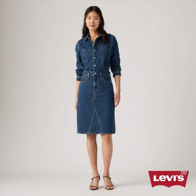 【LEVIS】長袖A字西部風格洋裝 女生上衣 人氣新品 005NZ-0003