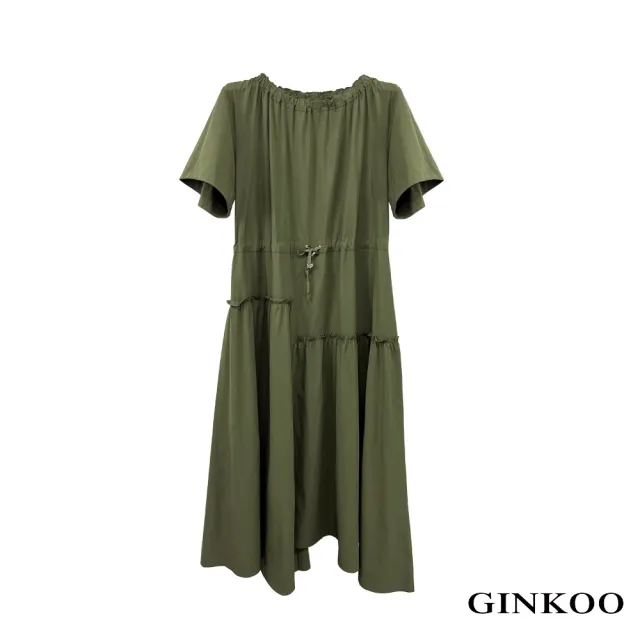 【GINKOO 俊克】下擺不規則長洋裝