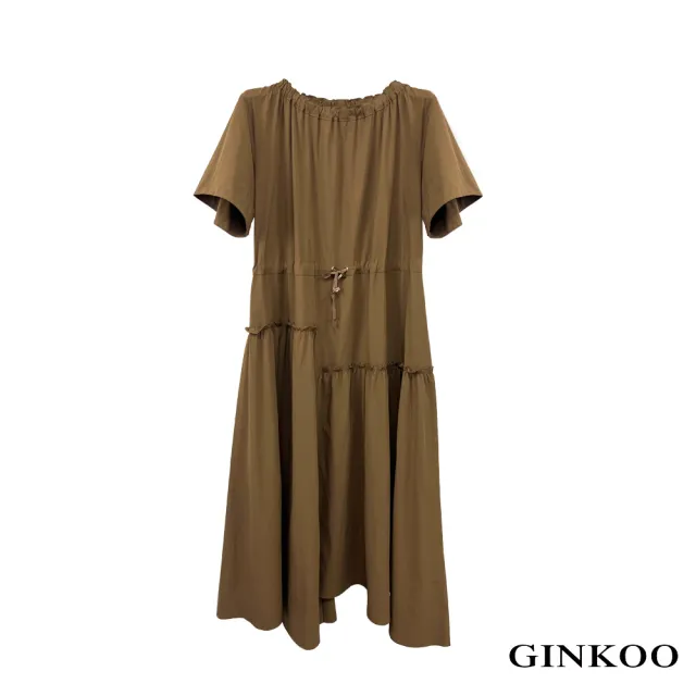 【GINKOO 俊克】下擺不規則長洋裝