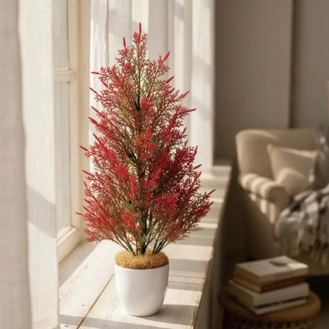 【Floral M】日本京都落羽松35cm仿真植栽含花器(人造植栽/仿真樹/室內佈置/居家裝飾/桌上型植栽)