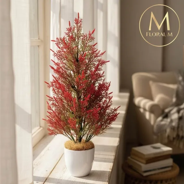 【Floral M】日本京都落羽松35cm仿真植栽含花器(人造植栽/仿真樹/室內佈置/居家裝飾/桌上型植栽)