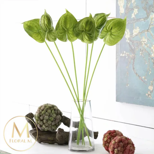 【Floral M】黛安娜心型火鶴仿真花花材2入組(人造花/仿真花/假花/花藝DIY/裝飾花材)