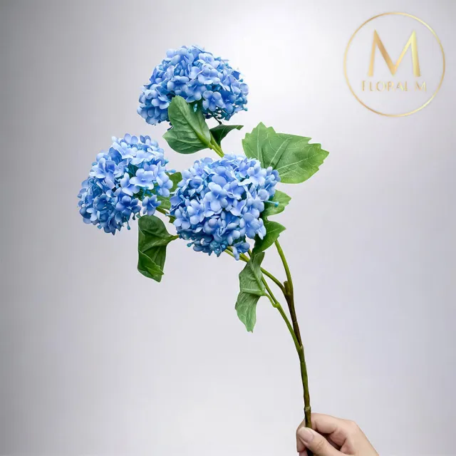 【Floral M】京都夏日繡球深海藍仿真花花材1入組(人造花/仿真花/假花/花藝DIY/裝飾花材)
