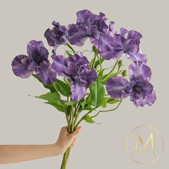 【Floral M】法式優雅女神單朵加大鳶尾花仿真花花材1入組(人造花/仿真花/假花/花藝DIY/裝飾花材)