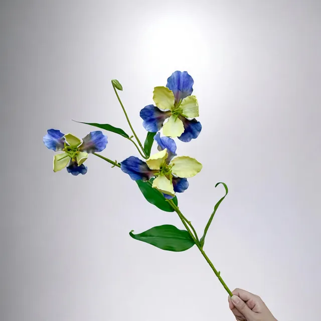 【Floral M】莫內花園鳶尾花克萊爾藍仿真花花材1入組(人造花/仿真花/假花/花藝DIY/裝飾花材)