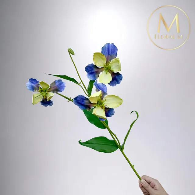 【Floral M】莫內花園鳶尾花克萊爾藍仿真花花材1入組(人造花/仿真花/假花/花藝DIY/裝飾花材)