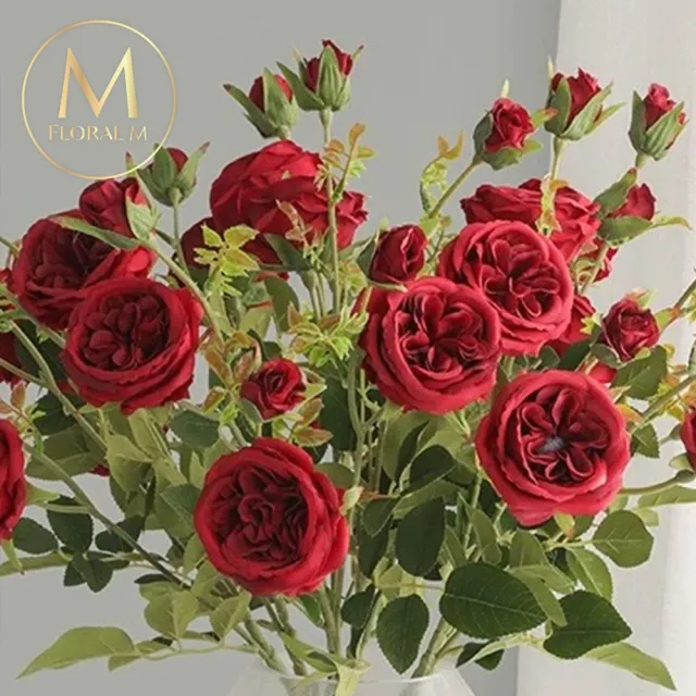 【Floral M】英式溫莎城堡花園薔薇仿真花花材1入組(人造花/仿真花/假花/花藝DIY/裝飾花材)