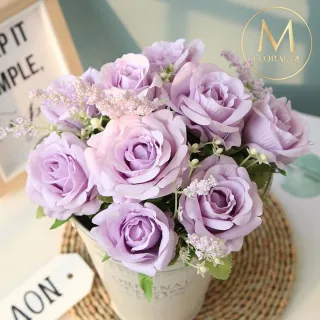【Floral M】英式卡爾玫瑰仿真花花材1入組(人造花/仿真花/假花/花藝DIY/裝飾花材)