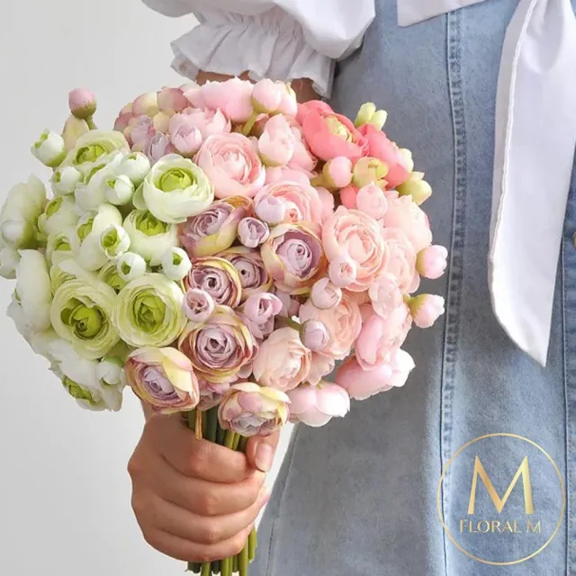 【Floral M】法式浪漫復古茶花仿真花花材6入組(人造花/仿真花/假花/花藝DIY/裝飾花材)