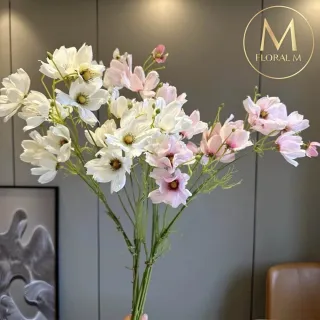 【Floral M】初戀少女波斯菊仿真花花材3入組(人造花/仿真花/假花/花藝DIY/裝飾花材)