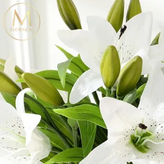 【Floral M】法式花仙女Lily香水百合仿真花花材1入組(人造花/仿真花/假花/花藝DIY/裝飾花材)