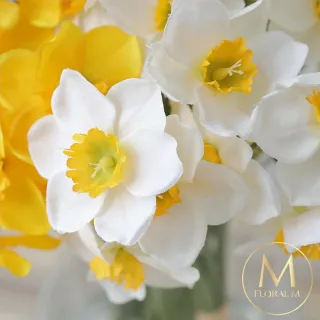 【Floral M】浪漫限定冬季西洋水仙花仿真花花材4入組(人造花/仿真花/假花/花藝DIY/裝飾花材)
