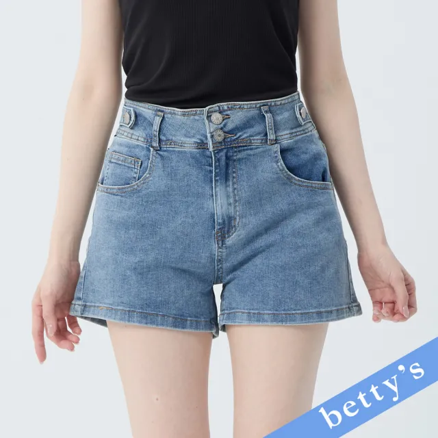 【betty’s 貝蒂思】雙鈕扣牛仔短褲(牛仔藍)