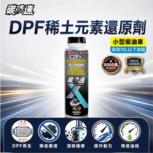 【WILITA 威力特】DPF 稀土元素還原劑 6入優惠組(對應75公升柴油車)2026最新升級版