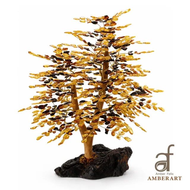 AF AMBER ART波蘭四色聚財999琥珀樹