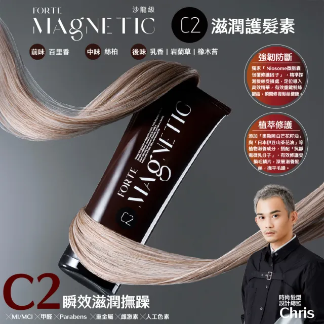 【FORTE】台塑生醫小磁瓶 Magnetic護髮素150g 二入組(2款任選)