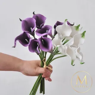 【Floral M】氣質仙女深紫色海芋仿真花花材5入組(人造花/仿真花/假花/花藝DIY/裝飾花材)