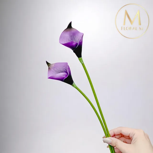 【Floral M】氣質仙女深紫色海芋仿真花花材5入組(人造花/仿真花/假花/花藝DIY/裝飾花材)