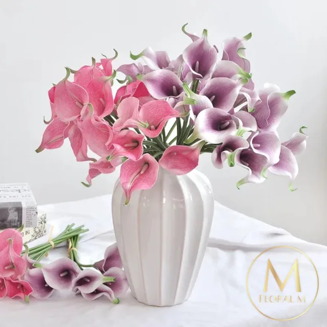 【Floral M】氣質仙女粉色海芋仿真花花材5入組(人造花/仿真花/假花/花藝DIY/裝飾花材)